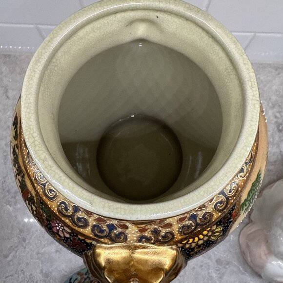 Rare Vintage Satsuma with lid and stand - Picture 7 of 10